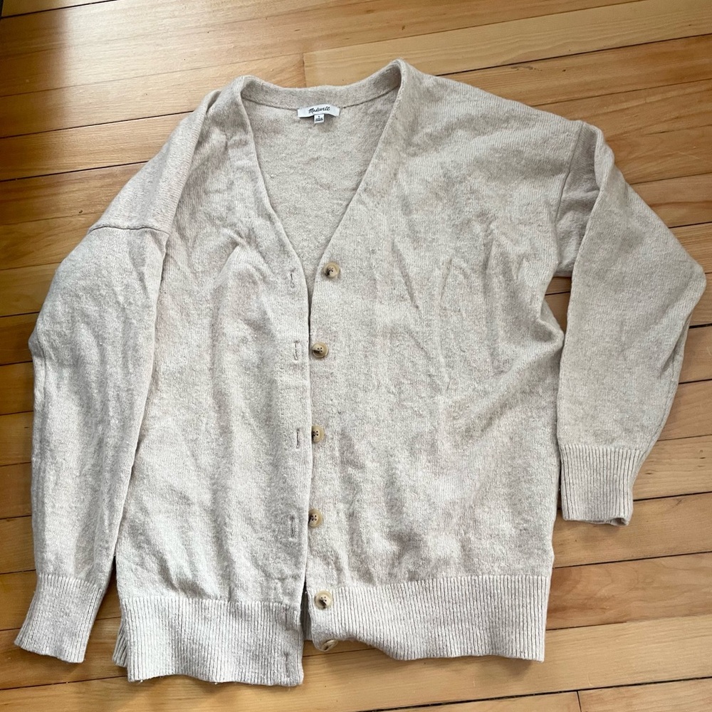 Madewell Light Tan Cardigan Sweater